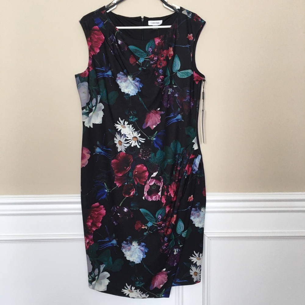 NEW Calvin Klein overlay sheath dress size 14